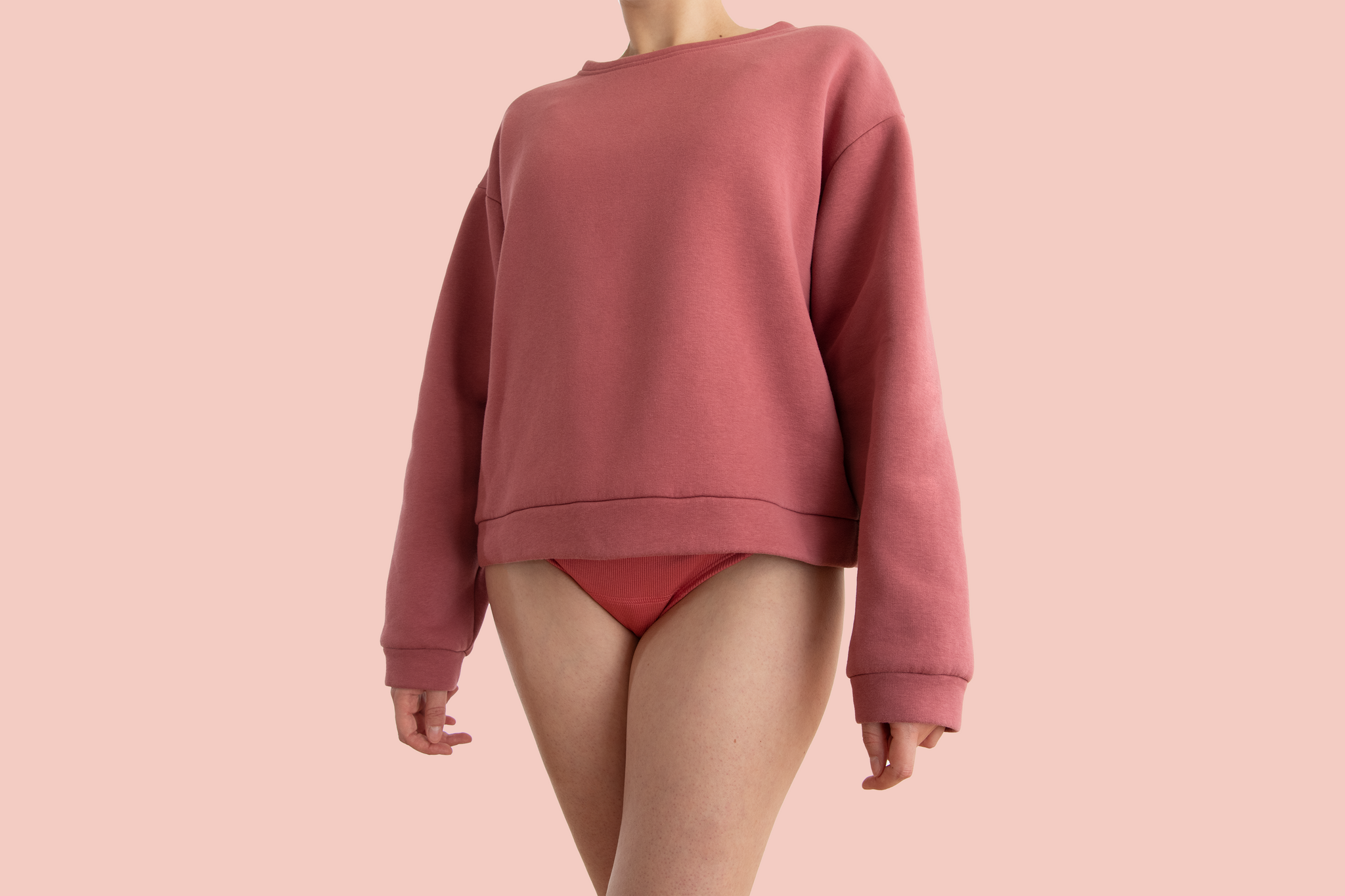 Wampy Pullover in rosa von vorne